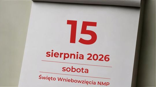 kartka z kalendarza z czerwonymi literami