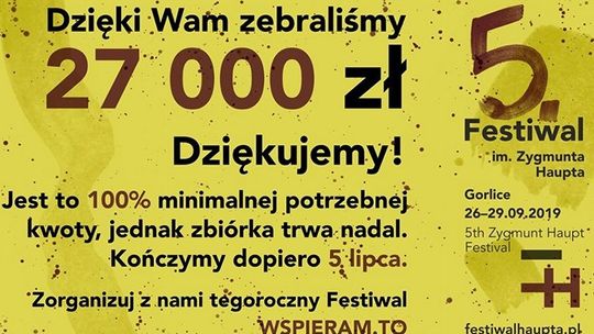 5. Festiwal im. Zygmunta Haupta w Gorlicach odbędzie się dzięki pomocy darczyńców!