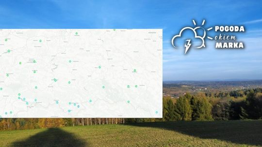 widok na Beskid Niski i mapa pogody