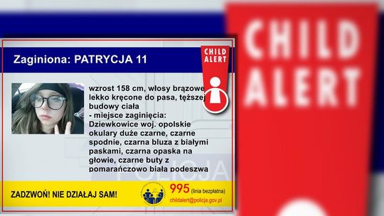 Child Alert. Trwają poszukiwania 11-letniej Patrycji z woj. opolskiego