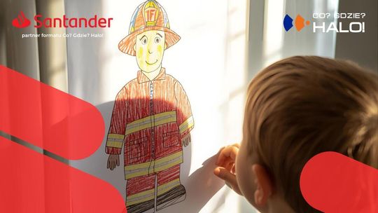 Zdjęcie przedstawia obraz z namalowanym strażakiem