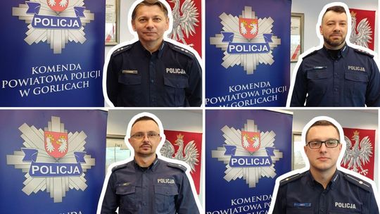 Zdjęcie przedstawia policjantów z Gorlic