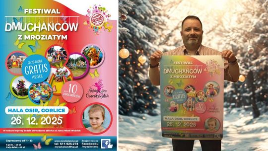 zdjęcie przedstawia mężczyznę z plakatem