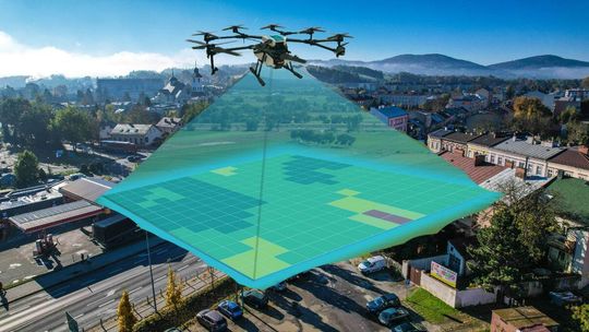 zdjęcie przedstawia budynki widoczne z drona