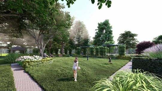 zdjęcie przedstawia park w Bieczu