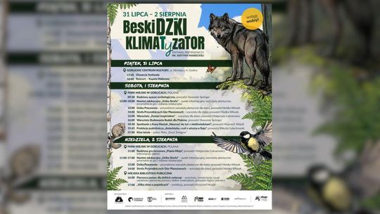 plakat z wilkiem ptakiem i gryzoniem