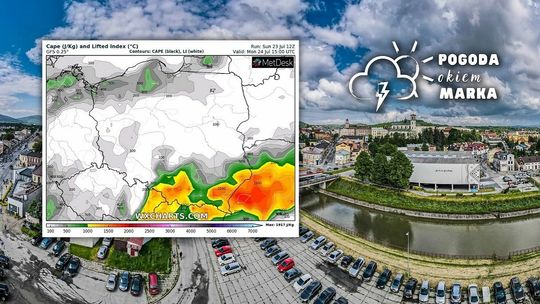 Panorama Gorlic i mapa pogody polski