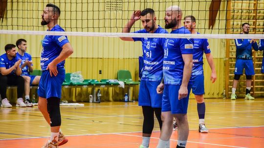 grupa siatkarzy pod siatką w hali sportowej