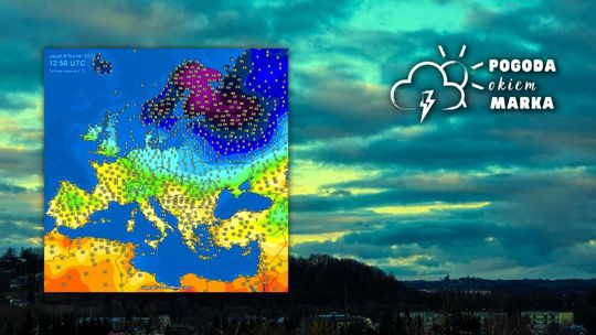 Niebo nad Gorlicami i mapa pogody europy