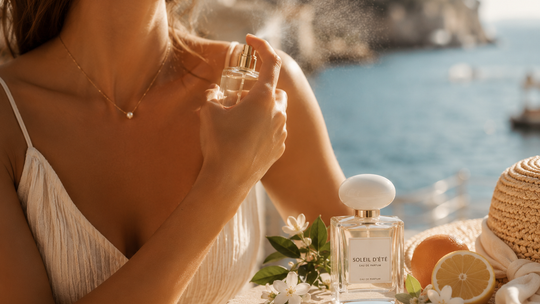 Jak wybrać perfumy na lato? Te zapachy sprawdzają się najlepiej zdjęcie przedstawia kobietę która perfumuje ciało