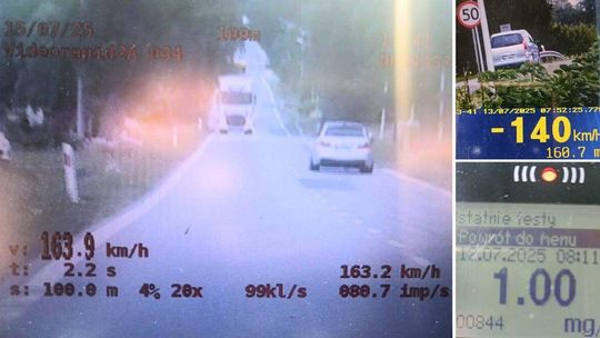 zdjęcie przedstawia samochody na jezdni oraz wyświetlacz alkomatu
