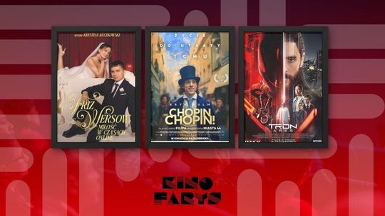 Zdjęcie przedstawia plakaty filmów wyświetlanych w kinie Farys w Bieczu