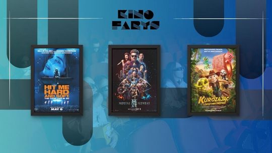 Zdjęcie przedstawia plakaty filmów wyświetlanych w kinie Farys w Bieczu