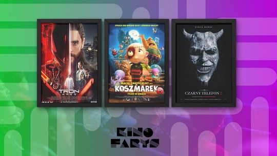 Zdjęcie przedstawia plakaty filmów wyświetlanych w kinie Farys w Bieczu