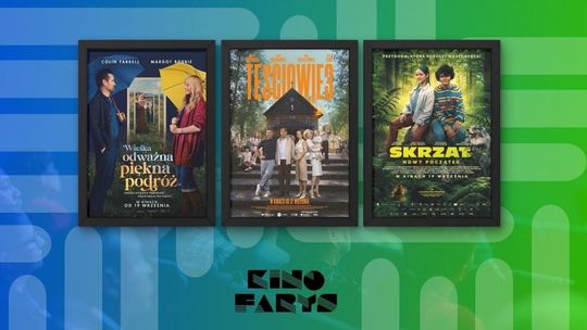 Zdjęcie przedstawia plakaty filmów wyświetlanych w kinie Farys w Bieczu