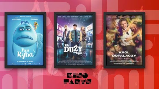 Zdjęcie przedstawia plakaty filmów wyświetlanych w kinie Farys w Bieczu
