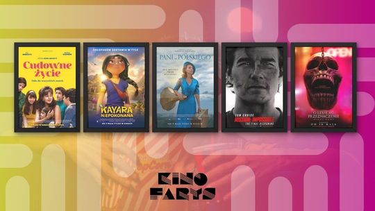 Plakaty filmów wyświetlanych w kinie Farys w Bieczu