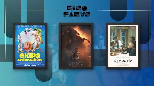 Zdjęcie przedstawia plakaty filmów wyświetlanych w kinie Farys w Bieczu