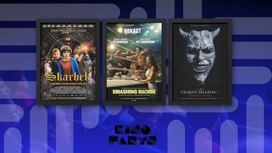Zdjęcie przedstawia plakaty filmów wyświetlanych w kinie Farys w Bieczu