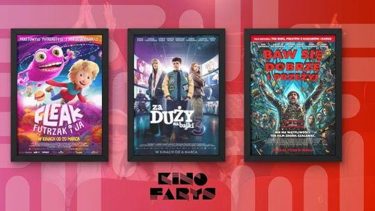 Zdjęcie przedstawia plakaty filmów wyświetlanych w kinie Farys w Bieczu