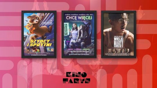 Zdjęcie przedstawia plakaty filmów wyświetlanych w kinie Farys w Bieczu