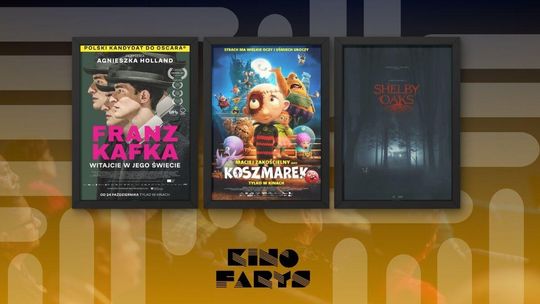 Zdjęcie przedstawia plakaty filmów wyświetlanych w kinie Farys w Bieczu