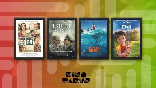 Plakaty filmów wyświetlanych w kinie Farys w Bieczu