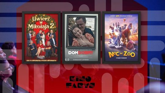 Zdjęcie przedstawia plakaty filmów wyświetlanych w kinie Farys w Bieczu