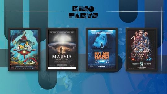 Zdjęcie przedstawia plakaty filmów wyświetlanych w kinie Farys w Bieczu