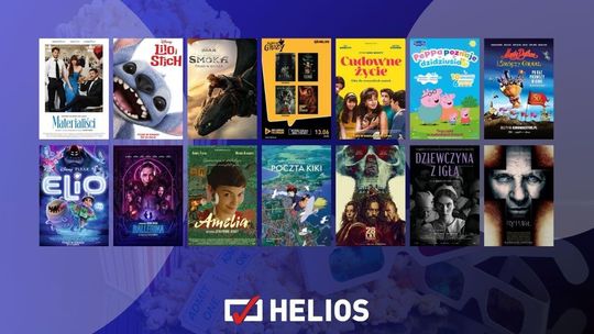 Plakaty filmów wyświetlanych w kinie Helios w Nowym Sączu