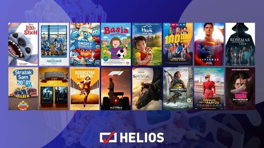 Plakaty filmów wyświetlanych w kinie Helios w Nowym Sączu