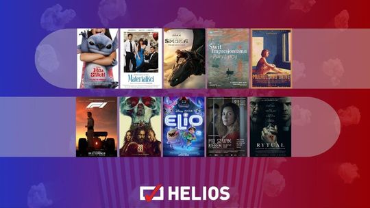 Plakaty filmów wyświetlanych w kinie Helios w Nowym Sączu