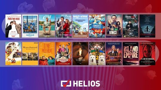 Plakaty filmów wyświetlanych w kinie Helios w Nowym Sączu