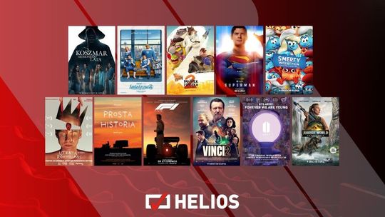 Plakaty filmów wyświetlanych w kinie Helios w Nowym Sączu