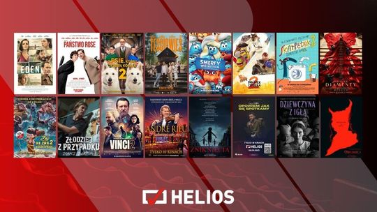 Plakaty filmów wyświetlanych w kinie Helios w Nowym Sączu