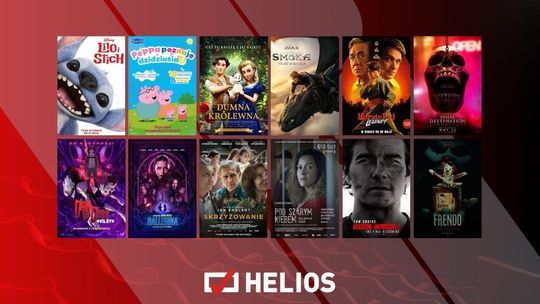 Plakaty filmów wyświetlanych w kinie Helios w Nowym Sączu