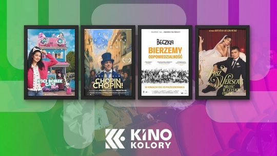 Zdjęcie przedstawia plakaty filmów wyświetlanych w Kinie Kolory w Gorlicach