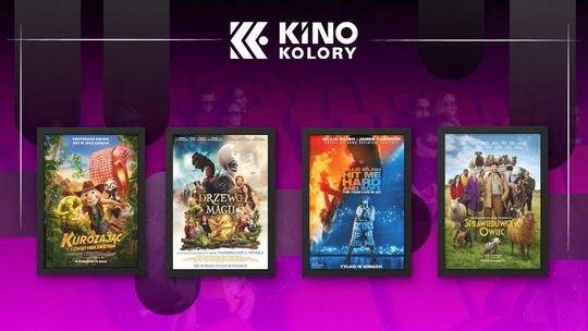 Zdjęcie przedstawia plakaty filmów wyświetlanych w Kinie Kolory w Gorlicach