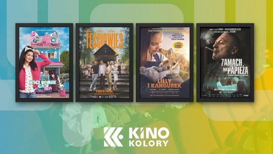 Zdjęcie przedstawia plakaty filmów wyświetlanych w Kinie Kolory w Gorlicach