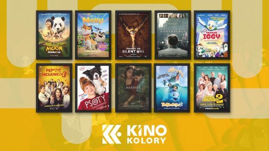 Zdjęcie przedstawia plakaty filmów wyświetlanych w Kinie Kolory w Gorlicach