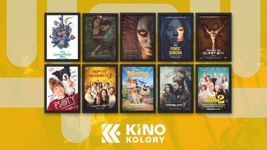 Zdjęcie przedstawia plakaty filmów wyświetlanych w Kinie Kolory w Gorlicach