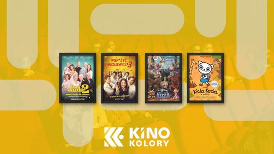 Zdjęcie przedstawia plakaty filmów wyświetlanych w Kinie Kolory w Gorlicach