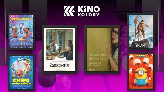 Zdjęcie przedstawia plakaty filmów wyświetlanych w Kinie Kolory w Gorlicach