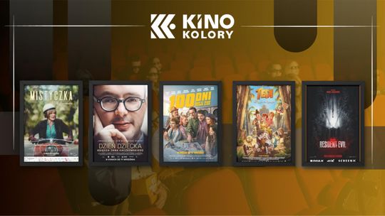 Zdjęcie przedstawia plakaty filmów wyświetlanych w Kinie Kolory w Gorlicach