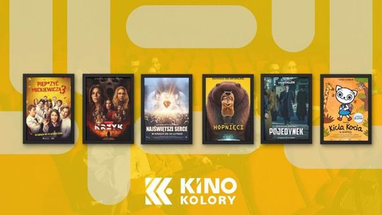 Zdjęcie przedstawia plakaty filmów wyświetlanych w Kinie Kolory w Gorlicach