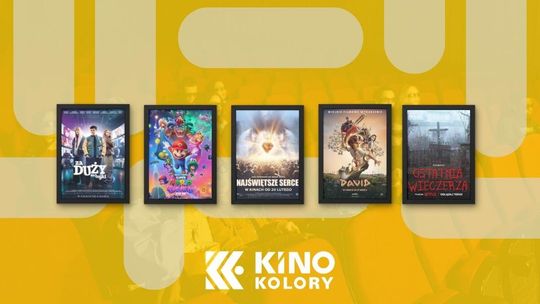 Zdjęcie przedstawia plakaty filmów wyświetlanych w Kinie Kolory w Gorlicach