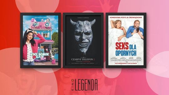 Zdjęcie przedstawia plakaty filmów wyświetlanych w kinie Legenda w Gorlicach