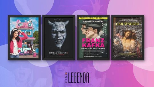 Zdjęcie przedstawia plakaty filmów wyświetlanych w kinie Legenda w Gorlicach