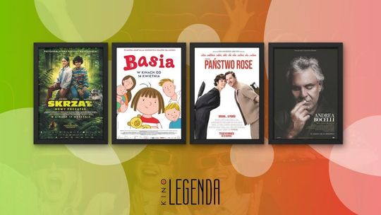 Zdjęcie przedstawia plakaty filmów wyświetlanych w kinie Legenda w Gorlicach