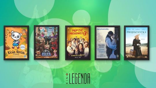 Zdjęcie przedstawia plakaty filmów wyświetlanych w kinie Legenda w Gorlicach